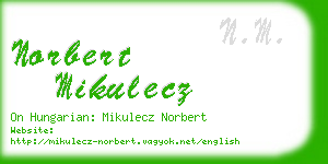 norbert mikulecz business card